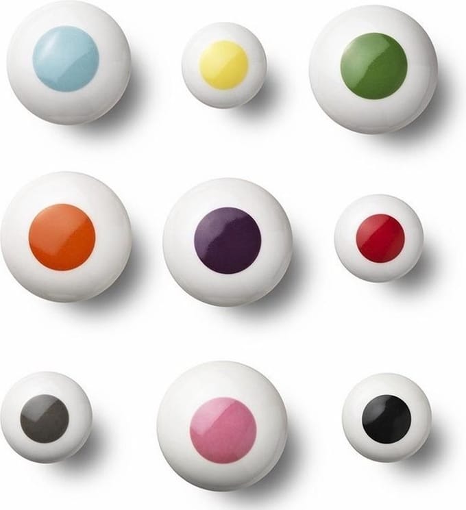 Ann Black Dots - Deurknop - Middel - Blauw