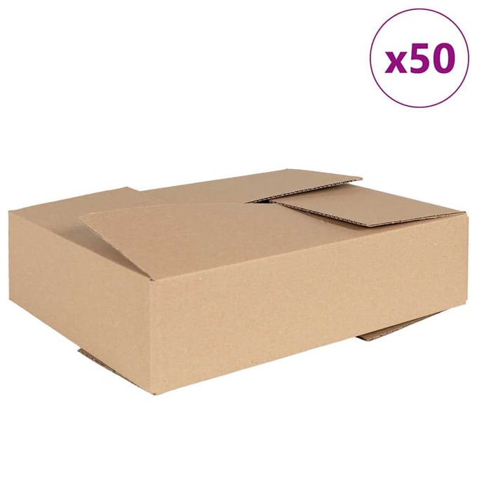 vidaXL - Vouwdoos - met - opslag - 50 - st - Naturel - 40 - x - 30 - x - 10 - cm - Karton