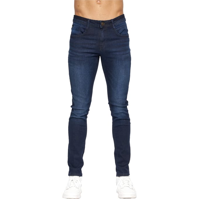 Duck and Cover Heren Maylead Slim Jeans (Donkere wasbeurt)