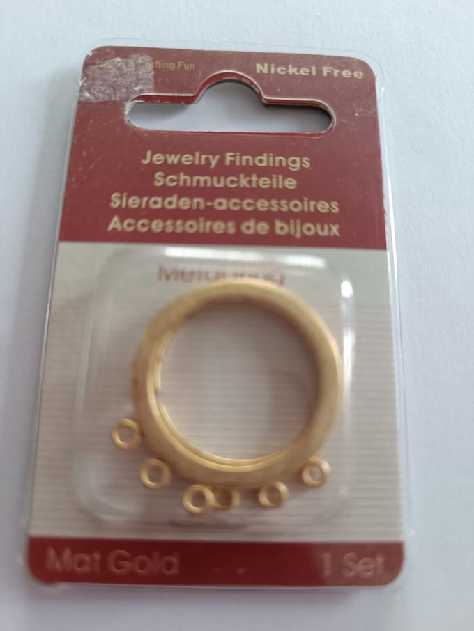 Metal Ring, mat goudkleur nickel Free 1 set