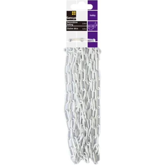 Sencys Decoratieve Ketting - Staal - Gehamerd - Wit - 2mm - 2,5m