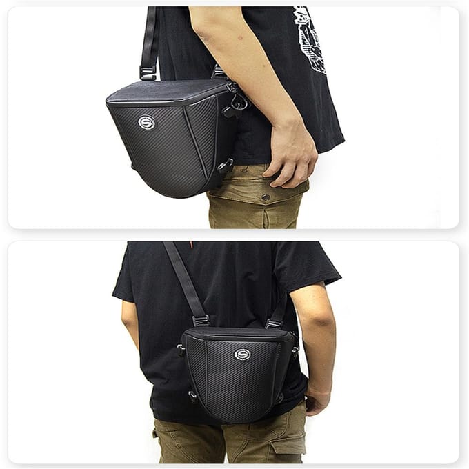 Sac de queue de moto noir, sac de siège arrière, sac à dos d'épaule, sac de tourisme étanche black