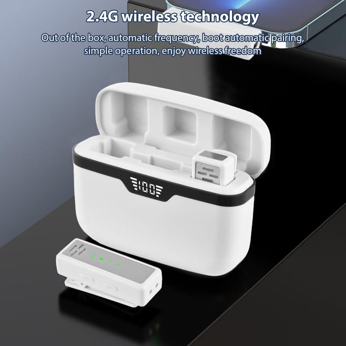 Draadloze Microfoon Professionele Reversmicrofoon Clip-on Microfoons Ruisonderdrukking Geen Vertraging Plug and zwart