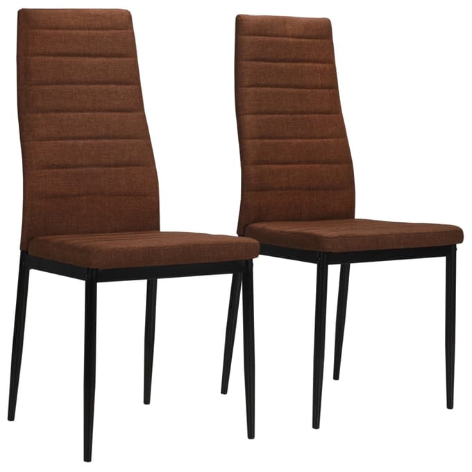 vidaXL - Eetkamerstoelen - 2 - st - stof - bruin