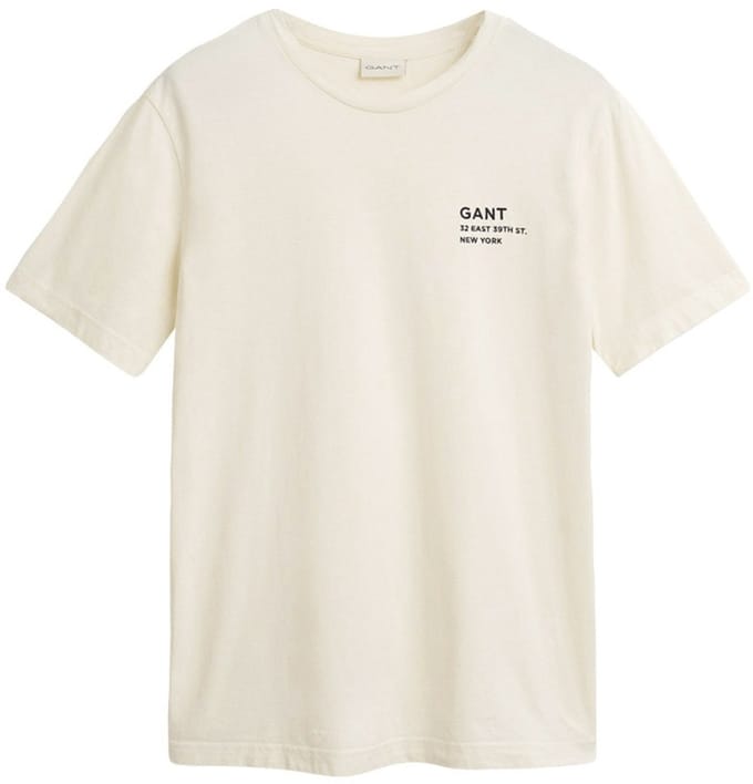 GANT heren O-hals shirt small graphic logo wit
