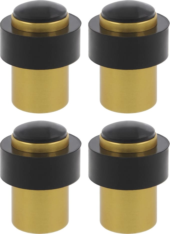 AMIG Deurstopper/deurbuffer - 4x - D30mm - inclusief schroeven - goud