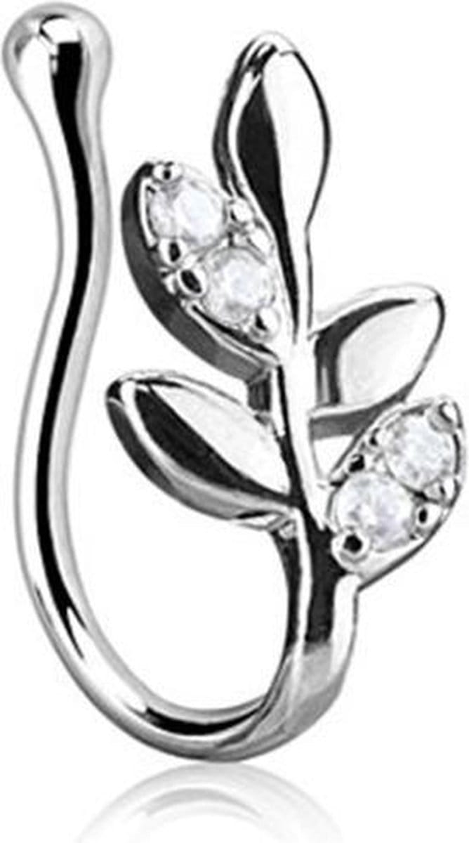 FAKE neuspiercing blaadjes met CZ steentjes - LMPiercings