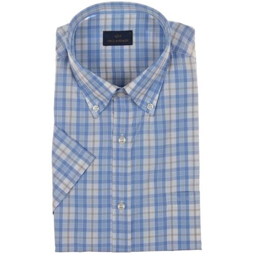 Paul & Shark Overhemd Cotton poplin Check Blauw-Zand / male