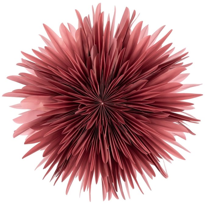 Papieren kerstster flakes 60cm paars met pendel