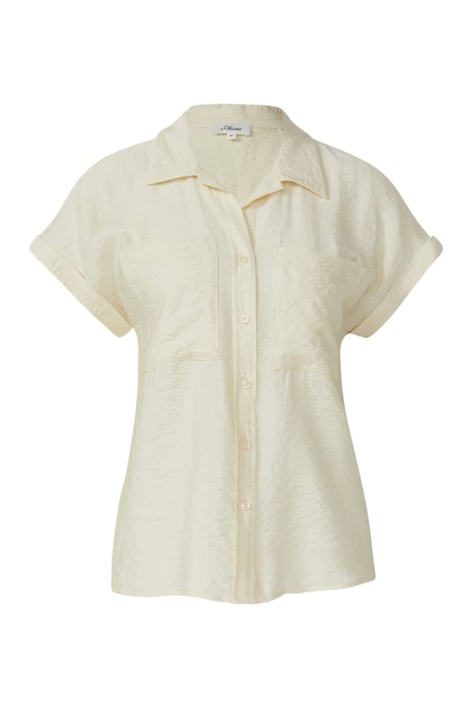 s.Oliver - female - Blouse van een gestructureerde viscosemix met opgestikte zak