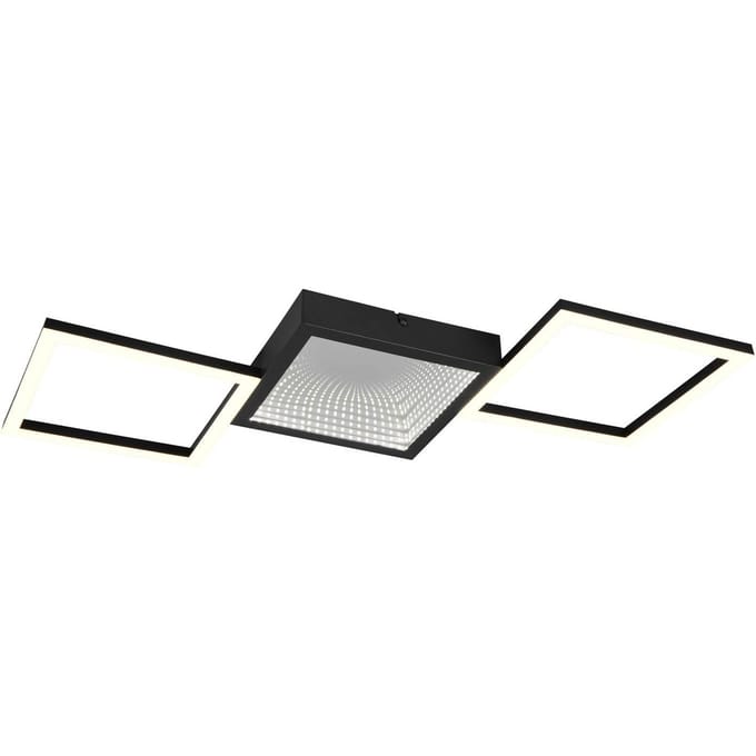 Reality Leuchten LED plafondlamp Gelo, zwart, dimbaar, 3000 K, metaal
