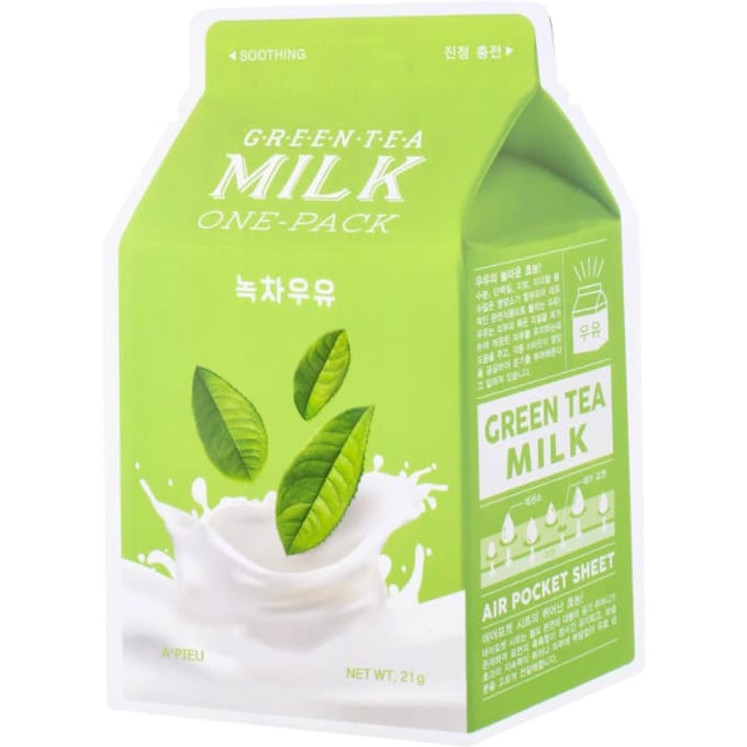 A'PIEU - Milk One Pack Sheet Mask - Green Tea - 1stuk