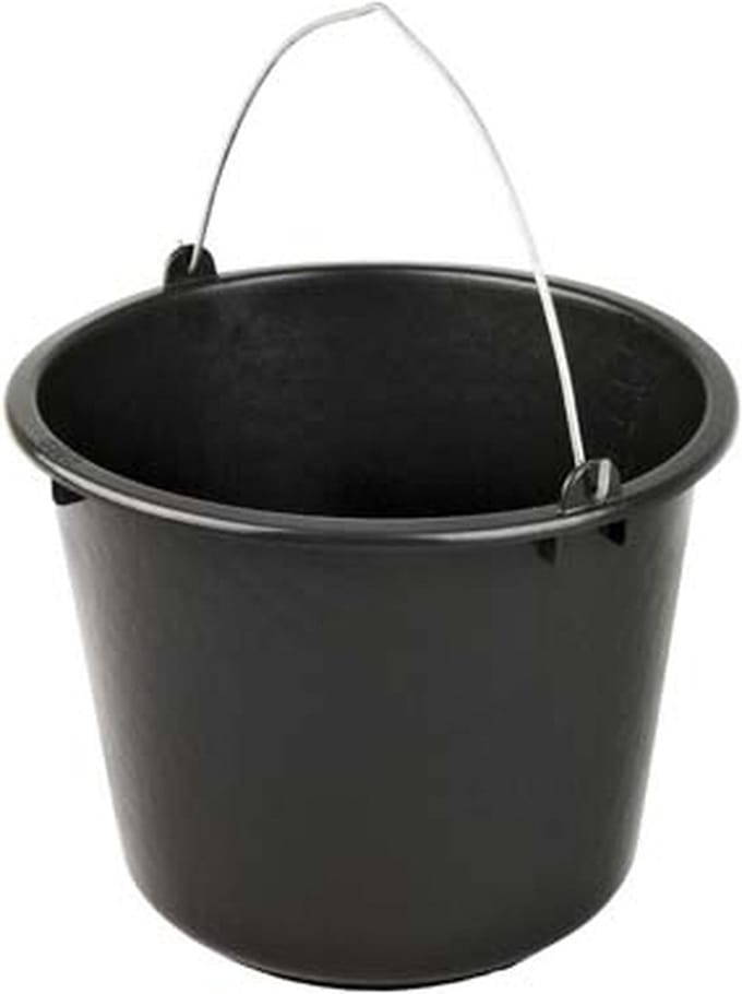 Bouwemmer - Zwart - 12 L - 2 stuks