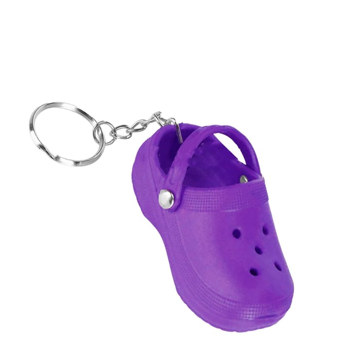Porte-clés Mini Mignon Silicone Pantoufle Portable Porte-clés pour Sac d'école Sac à main Cadeau Violet rouge