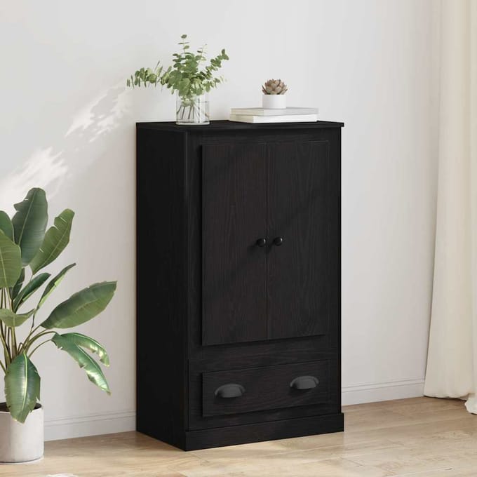 vidaXL Highboard Zwart Eiken 60 x 35,5 x 103,5 cm Bewerkt hout