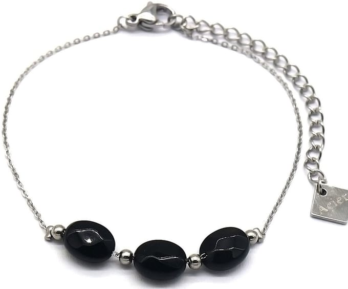 Armband Dames - Agaat - RVS - Lengte 16-19 cm - Zilverkleurig