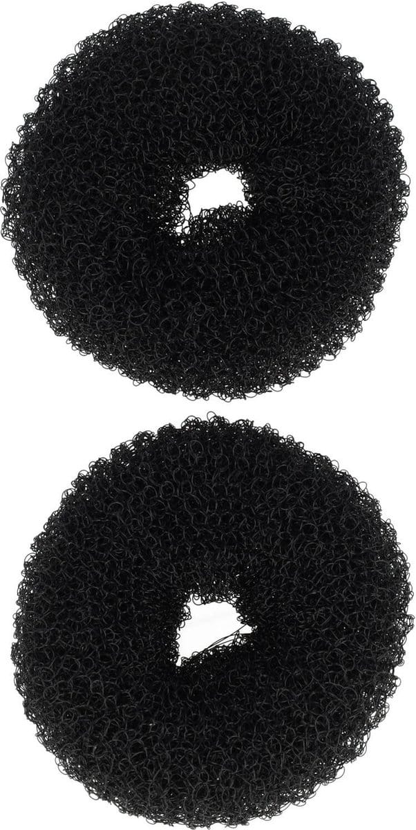 Haarsoires Haardonut 6cm – Klein – Hulpmiddel voor Knot – Zwart – 2 Stuks - Haar Donut - Extra Volume Haarrol - Knotmaker