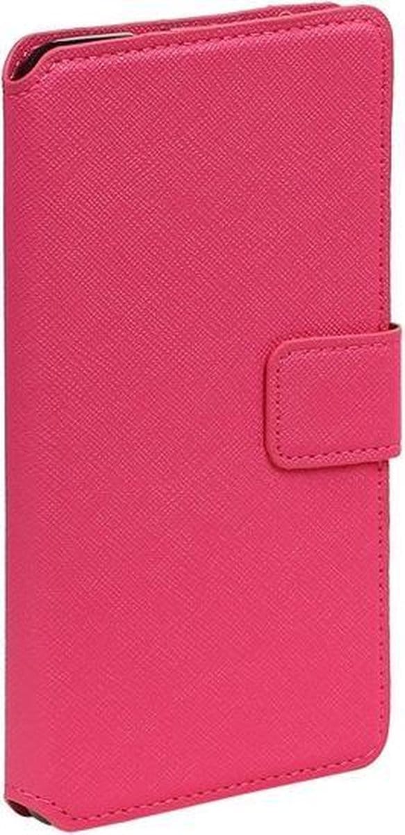 Roze Huawei P8 TPU wallet case booktype hoesje HM Book