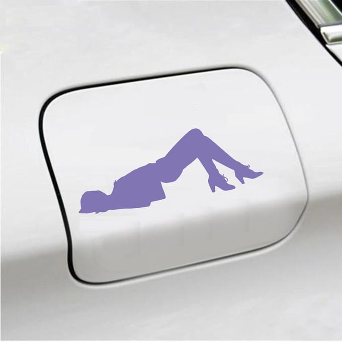 Bumpersticker - Dame  - 6,4 X 18 - Paars