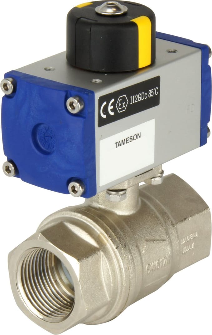 G1'' 2-Weg Messing Pneumatische Kogelkraan Dubbelwerkend - BL2BA - BL2BA-100-PD-001