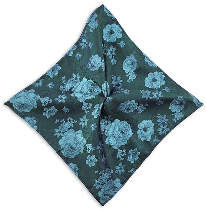 Sir Redman - Pochets - pochet Fiore Emerald - smaragdgroen / lichtblauw
