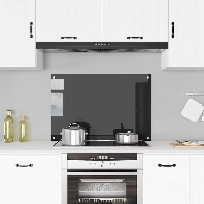 Vidaxl Panneau de Protection pour Cuisine, Noir, 90X60 Cm, Verre Trempé