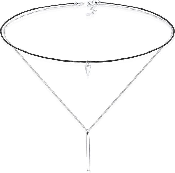 Elli Ketting Choker Driehoek Geo Minimaal Layer Trend 925 Sterling Zilver