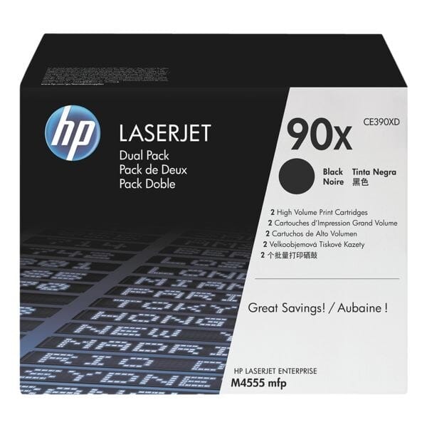 Voordeelpakket 2 x HP LaserJet CE390XD printcassette zwart