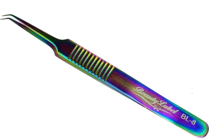Beauty Label Pincet - Lash Tweezer - Curved Tweezer -BL-8 - Multicolor