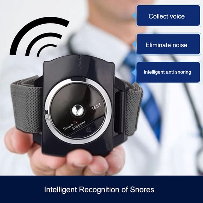 Intelligente snurkstopper Biosensor Anti-snurkapparaat Infraroodstraal detecteert polsbandje Slaaphulpmiddel black