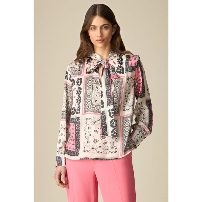 Oltre Patterned Satin Blouse White Taglia: 40 | Magliette intime Outlet | Donna | Bianco