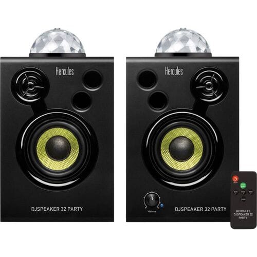 Hercules DJSpeaker 32 - Actieve 3" Studiomonitorset - 2x 15W RMS Speakers - Met LED-Partyverlichting
