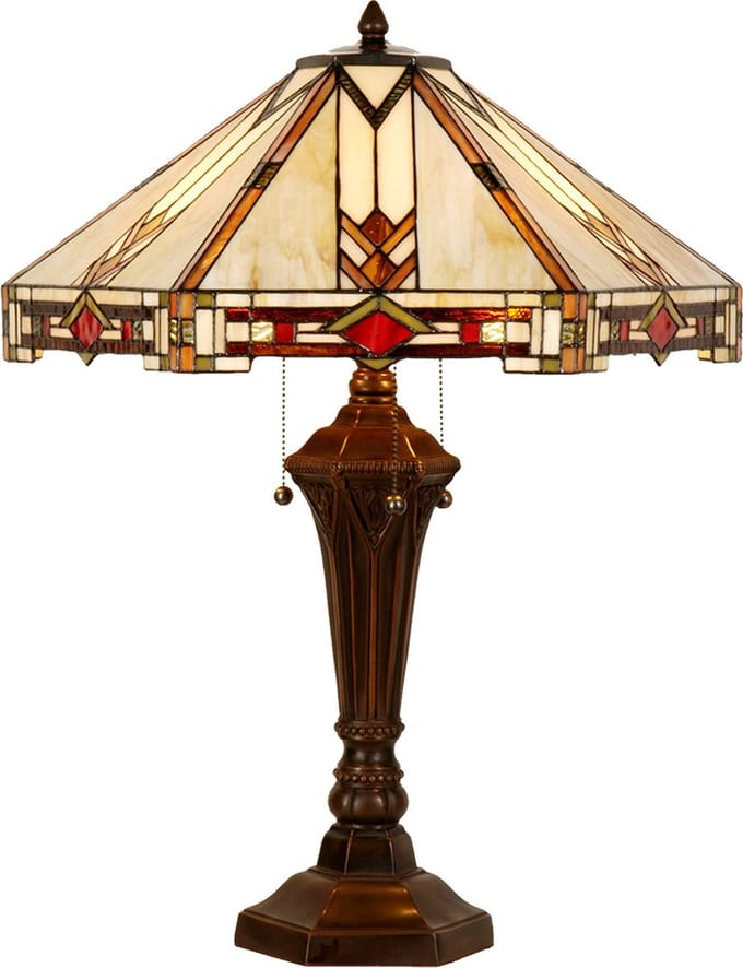 Lumilamp Tiffany Tafellamp 75 cm Beige Glas