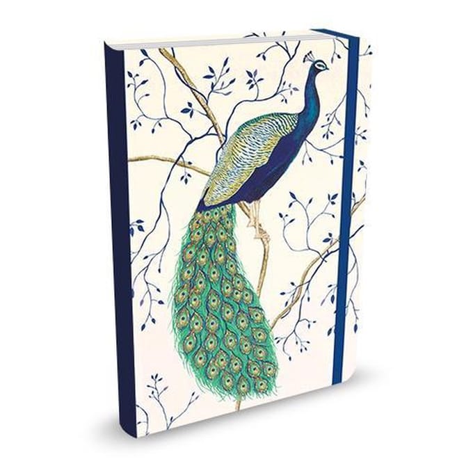 Peter Pauper compacte notitieboek - Peacock - met elastieksluiting - 13x18 cm