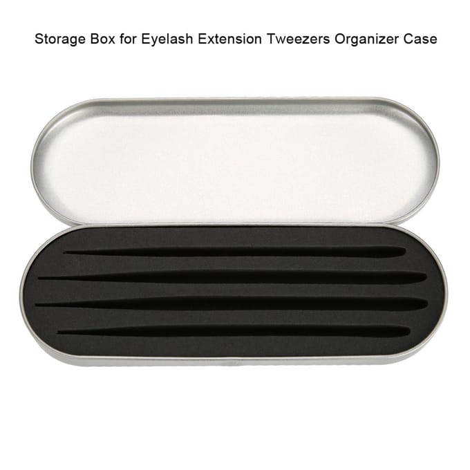 Boîte de Rangement pour Pince à Extension de Cils Organisateur Étui Outil de Maquillage white
