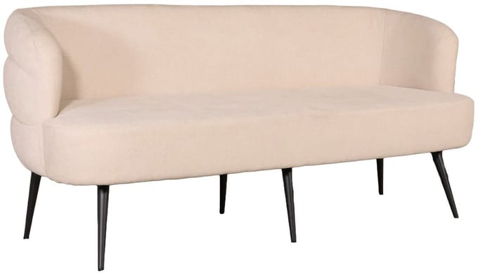 Eetkamerbank met armleuning Quinn 180cm beige chenille eetbank