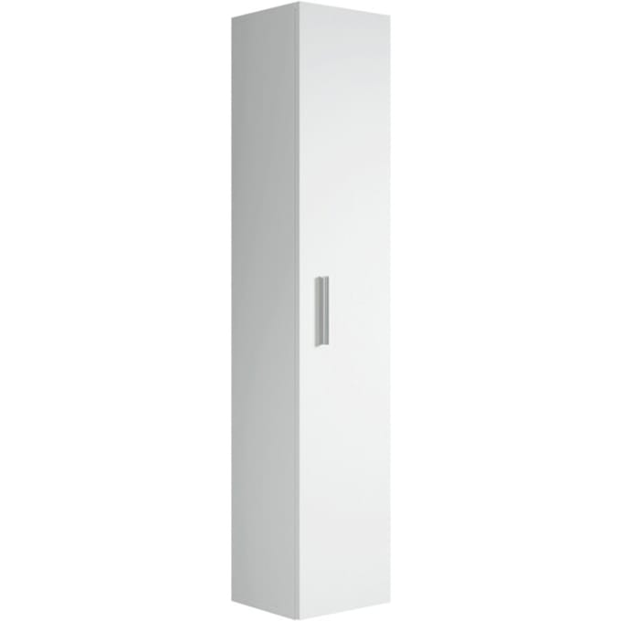 Badplaats Badkamerkast Pluto 30 x 30 x 150 cm – Wit Mat – Hangende Kolomkast Hoog met 1 Deur