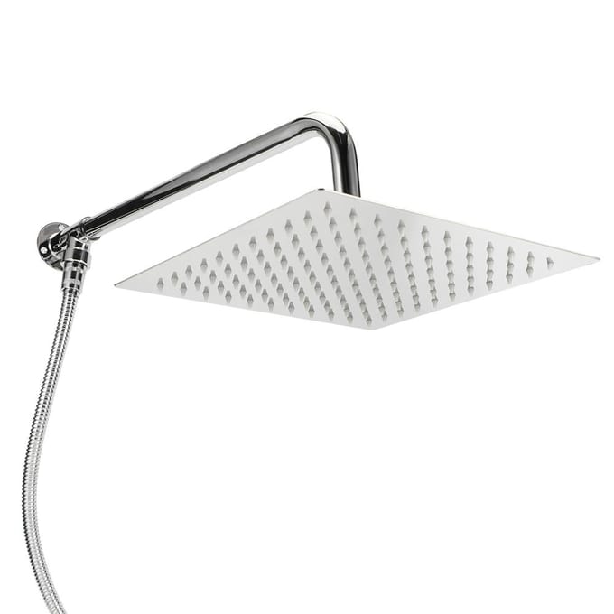 G1/2 Schroefdraad 25cm Wandmontage Douchekop Roestvrij Staal Badkamer Regenval Douche white