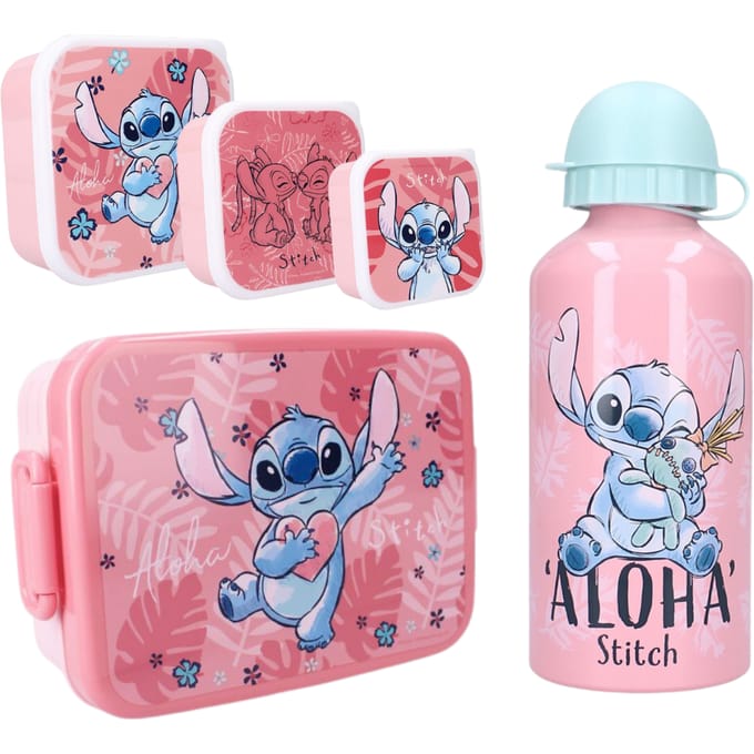 Lilo & Stitch lunchset; lunchbox, snackbox en drinkfles