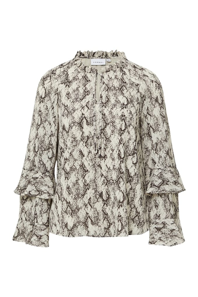 Comma Blouses Grey/black Taglia: 42 | Maglie a manica lunga Outlet | Donna | Grigio