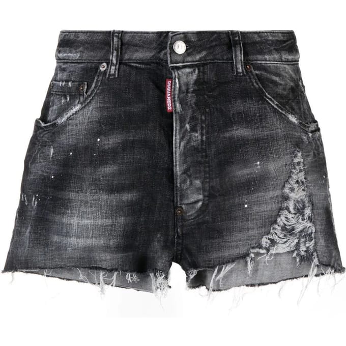 Onbewerkte baggy denim shorts