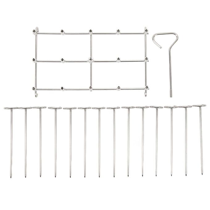 Support à brochettes Friteuse Grille Ensemble Acier Inoxydable Vertical Barbecue Grille Ronde Rotative Friteuse white