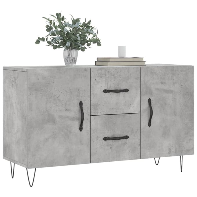 vidaXL - Dressoir - 100x36x60 - cm - bewerkt - hout - betongrijs