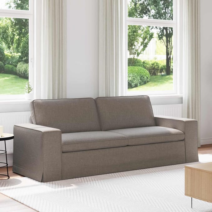 vidaXL - Bank - Taupe - 222 - x - 80 - x - 82 - cm - Stof