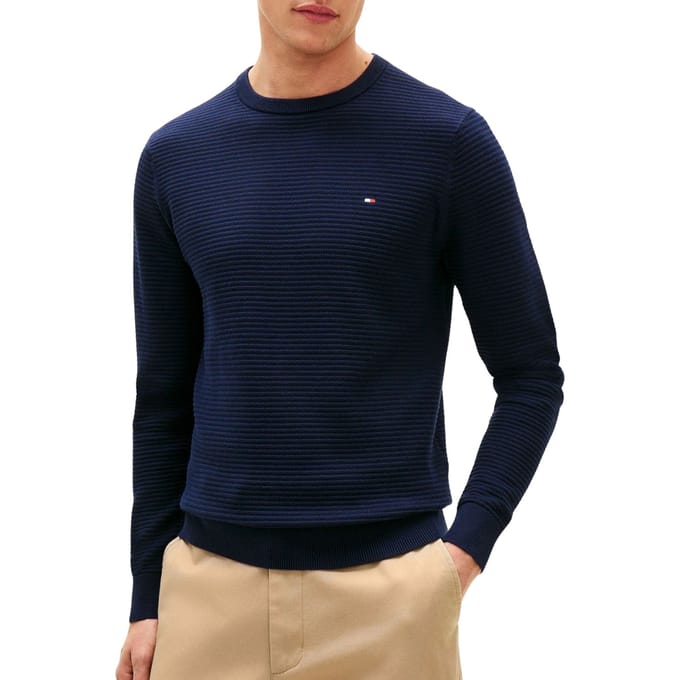 Tommy Hilfiger Seasonal Structure Sweater Dark Night Navy Taglia: M | Maglioni a maglia Outlet | Uomo | Nero