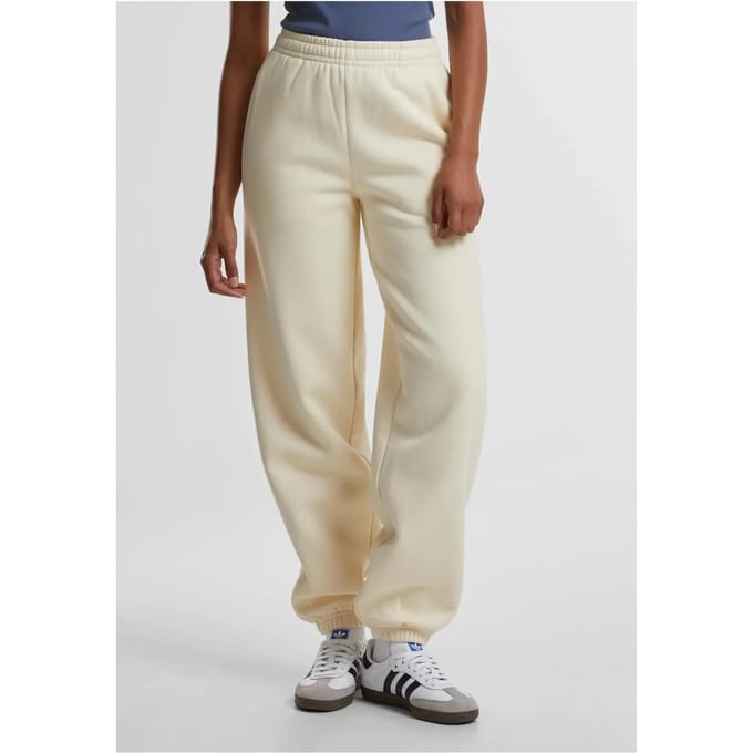 Urban Classics - Fluffy Dames joggingbroek - S - Creme
