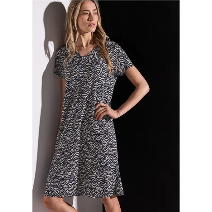 Gedessineerde jersey jurk