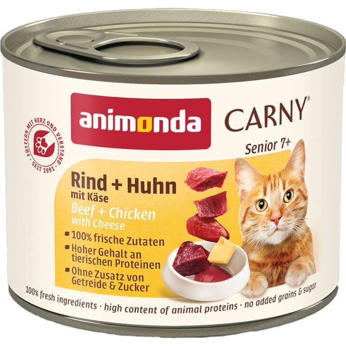 6x200g Senior Rund, Kip & Kaas animonda Carny Kattenvoer
