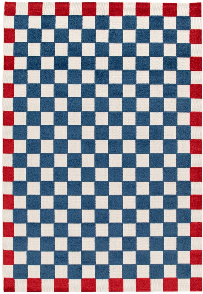 sweeek - Rood en blauw geruit tapijt voor binnen/buiten - octave