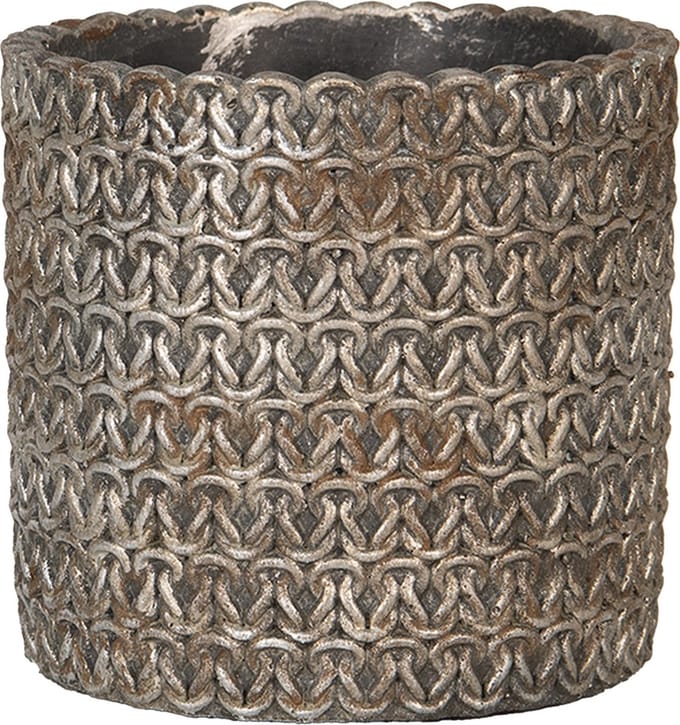 Bloempot voor Binnen – Grijs – Rustieke Pot – Ø 15 cm – Steen